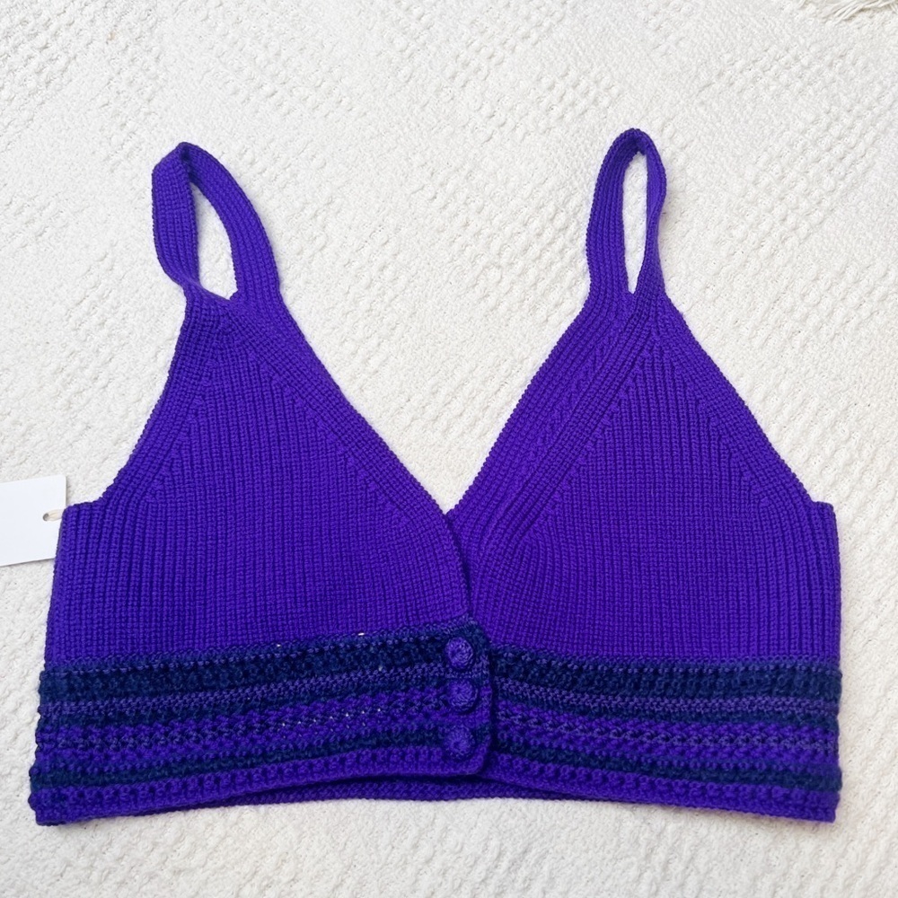 Forte Forte V-Neck Crochet Crop Top